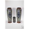 Image 1 : Antique pair of Royal Doulton Nouveau tulips vases, circa 1920's and initialed by artist Francis C. 