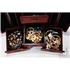 Image 2 : Four drawer wooden jewellery box with cast metal feet and pulls, double doors, necklace storage and 