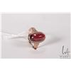 Image 1 : English 9ct rose gold and faceted garnet ring, size 6