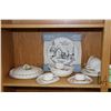 Image 2 : Shelf lot of Hycroft pottery including plates, bowls, cups, saucer, plus advertising cowboy hats etc