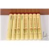Image 2 : Eight Bances Corona De Luxe cigars in original aluminum tubes and a walnut cigar box