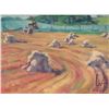 Image 2 : Framed oil on canvas painting of stokes in a field, signed by artist Paul Braid 12" X 16". NOTE: Thi