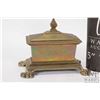 Image 2 : Small Regency brass sarcophagus lidded tobacco box, 5 1/2" W X 4" in height