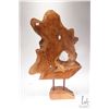 Image 1 : Large burl wood sculpture, 33" in height . NOTE: This Lot Is Not Available For Shipping. Local picku