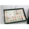 Image 3 : Antique Mahjong game complete with 144 count of bamboo backed game pieces and tray of counters plus 