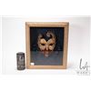 Image 1 : Shadowbox gilt framed Volto Venetian mask, overall dimensions 15" X 13"