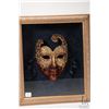 Image 2 : Shadowbox gilt framed Volto Venetian mask, overall dimensions 15" X 13"