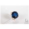 Image 1 : 10kt yellow gold and large blue faceted gemstone ring, size 6.5