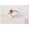 Image 3 : 18kt yellow gold ring set with .60ct pear shaped tanzanite and .21cts of round full cut diamonds. Re