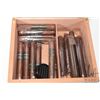 Image 2 : Polished wooden humidor and ten La Flor de Micaragua cigars and six unlabeled cigars