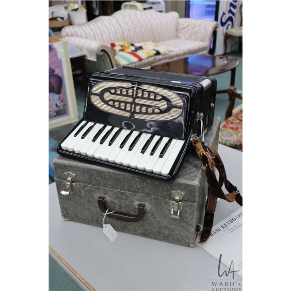 Italian made Kentone small sized accordion with hard case