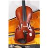 Image 3 : Violin marked " Copy of Stradivarus" Made in German 20 1/2", includes bow and fitted hard case