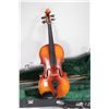 Image 2 : Violin marked " Copy of Stradivarius" Made in German 20 1/2", includes bow and fitted hard case