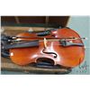Image 2 : Cello marked with interior label marked Stradivarius Copy, made in Germany with two bows and soft ca