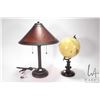 Image 1 : Modern Arts & Crafts style metal table lamp 21" in height and modern decor globe
