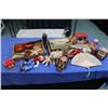Image 1 : Selection of collectibles and oddities including three set of nesting dolls, papier mache bird motif