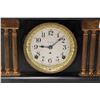 Image 2 : Mid 20th century Seth Thomas chiming mantle clock in "adamantine" case with Grecian column and lion 