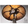 Image 3 : Cast and slag glass table lamp, 21" in height