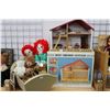 Image 1 : Selection of vintage toys including wooden Best Friends Cottage with original box, selection of furn
