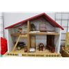 Image 2 : Selection of vintage toys including wooden Best Friends Cottage with original box, selection of furn