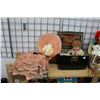 Image 1 : Antique composition dydee type baby doll with sleep eyes and skin wig 15" in length in a metal wrapp