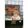 Image 2 : Antique composition dydee type baby doll with sleep eyes and skin wig 15" in length in a metal wrapp