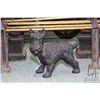 Image 2 : Selection of metalwares including cast Scottie dog door stop, antique andirons and brass companion s
