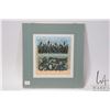 Image 1 : Matted glass framed lino cut print titled "Frogs and Rushes" by artist H.(Helen D.) Mackie, 1/40, ov