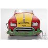 Image 3 : 1940's tin toy by "Wyandotte" convertible car w/ windup action. Measures 13" long & 4" high. Windup 