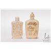 Image 1 : Two carved snuff bottles including a 2 3/4" carved ivory and a 3" carved bone