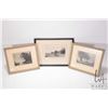 Image 1 : Three small vintage black and white prints, each approximately 8" X 10" outside dimensions