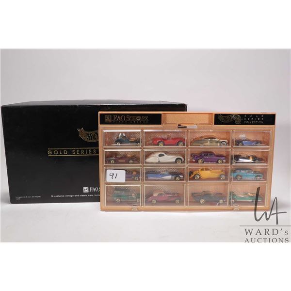 Boxed set of 1994 Hot Wheels Gold Series Collection by FAO Schwarz in original packaging w/ all orig