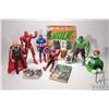 Image 1 : Selection of figurines including Iron Man, Spiderman, Captain America, Thor, The Hulk and The Green 