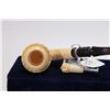 Image 3 : Boxed vintage handcarved meerschaum pipe with horn stem, case and tamper, signed by artist Eyup Sabr