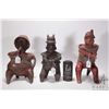 Image 1 : Three artisan made pottery figures by artist Jalisco, note: all have some damage, each approximately
