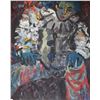 Image 2 : Framed acrylic on board painting of a clown signed by artist Mooney '75, 30" X 24". NOTE: This Lot I