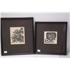 Image 1 : Two framed lmited edition block prints including "Accompaniment for Oboe" 1/10 and an untitled 1/9 b