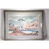 Image 1 : Framed original watercolour painting on paper of a stormy waters, no artist seen, 20" X 28". NOTE: T