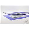 Image 2 : Artisan made fused glass center bowl, no artist signature seen, 13" square