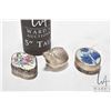 Image 1 : Three Asian silver trinket boxes, two with painted enamel lids