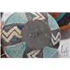 Image 2 : Four pieces of Artisan pottery including 10" artist signed Raku vase, hand painted glassed fish moti