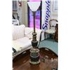 Image 1 : Stieffle bronze table lamp with milk glass diffuser, 40" in height. NOTE: This Lot Is Not Available 