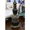 Image 2 : Stieffle bronze table lamp with milk glass diffuser, 40" in height. NOTE: This Lot Is Not Available 