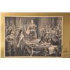 Image 2 : Vintage etched print of Oliver Cromwell refusing to adopt the crown, overall dimensions including 27