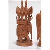 Image 2 : Four wooden Indonesian carvings including 5 1/2" Buddha, elephants and four faced figure