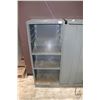 Image 2 : Pair of Otis Elevator metal cabinets with single door and two shelves, each measures 44 1/2" X 18" X