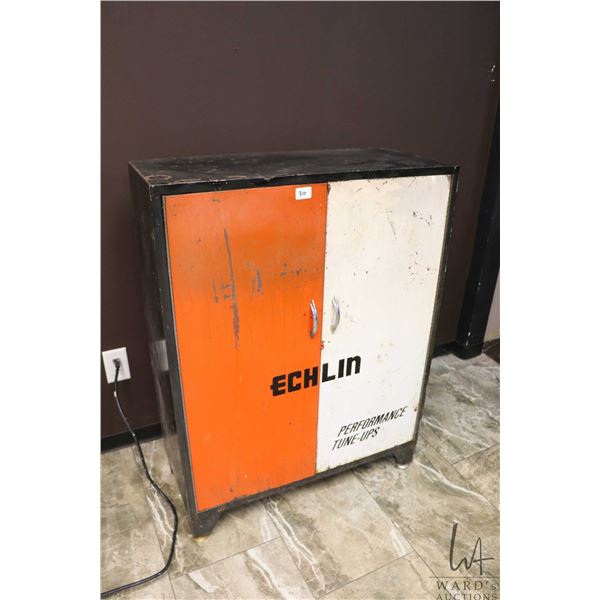 Echlin parts bin cabinet with double doors and five shelves, 40 1/2" H X 30 1/2" W X 13 1/2" D