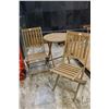 Image 1 : Wooden folding patio table set including table and two chairs