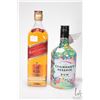 Image 1 : Two bottles including Jonnie Walker/ Red Label/ Scotch Whisky/ 40% ABV/ 750 ML and Saint Lucia Disti