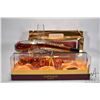 Image 1 : Five Star Brandy in musket crystal bottle/ 40% ABV /375ml and XO Napoleon Brandy in leopard crystal/